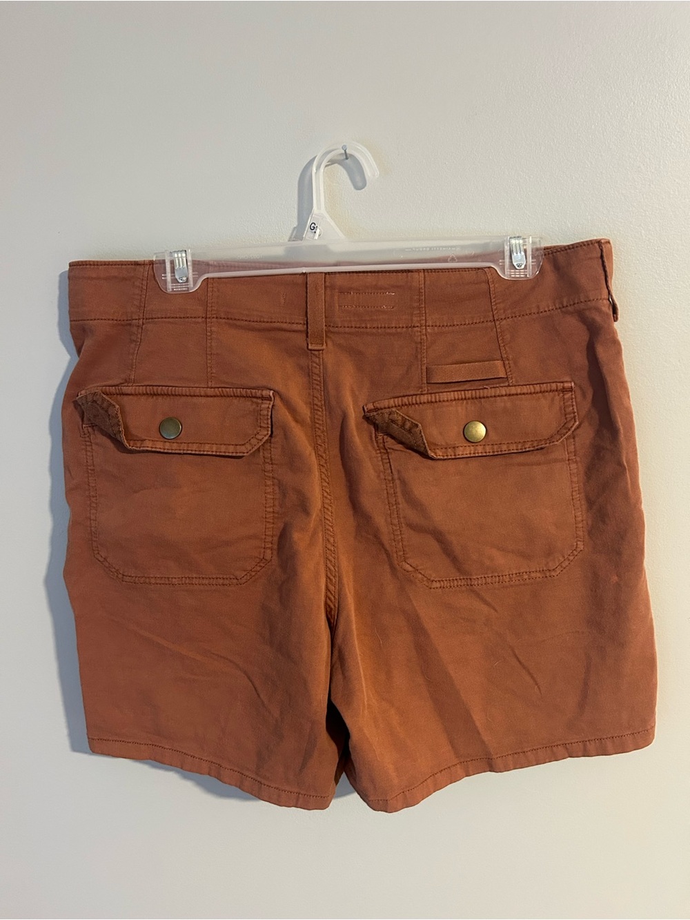 Anthropologie Pilcro High-Rise Cargo Bermuda Cargo Shorts in Rust - Size 29 - Picture 4 of 7
